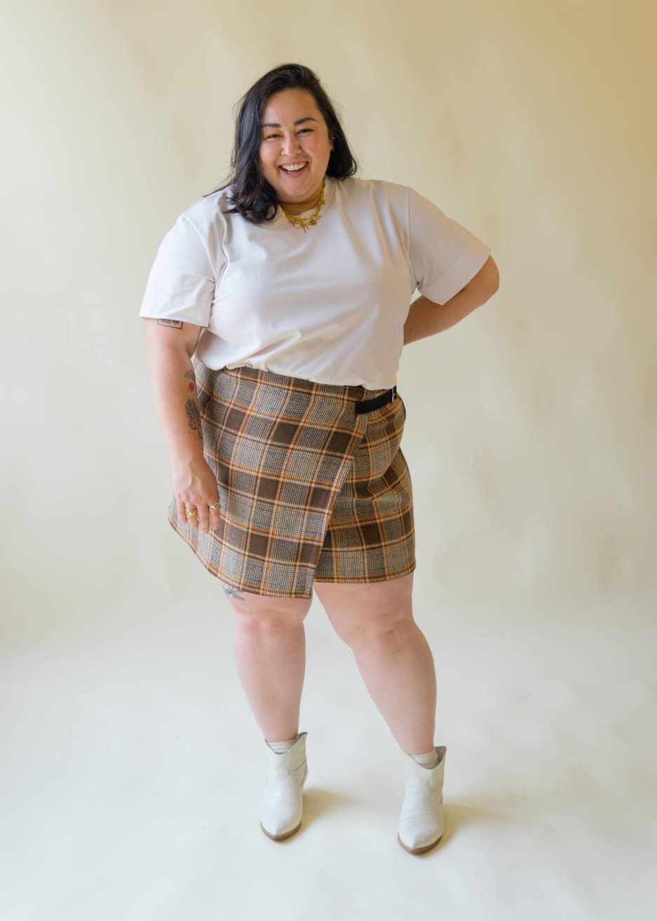 Ascot | Plaid Wool Skirt with Stirrup Buckle